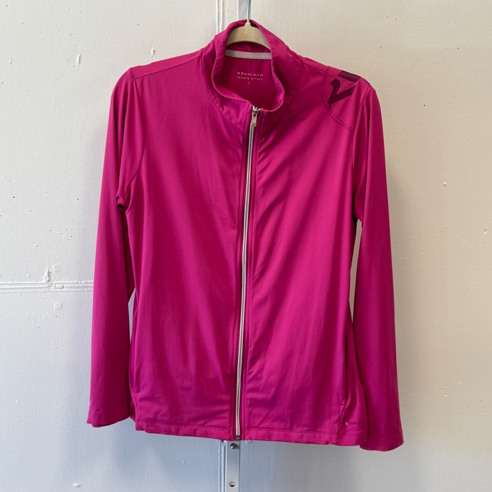 Rohnisch Female Effect Hot Pink Full‎ Zip Golf Athletic Jacket Large Athleisure
